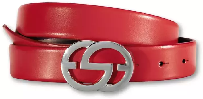 Ремень Silbergift, изогнутая шелковистая яловая кожа, красный