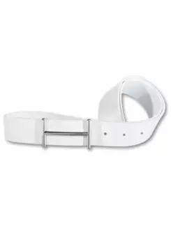 Ремень Silbergift, изящная графическая застежка, белый