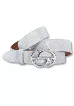 Ремень Silbergift с блестками и дизайнерской застежкой, серебристый