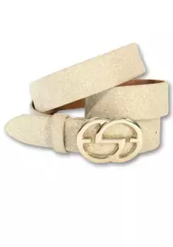 Ремень Silbergift с блестками и дизайнерской застежкой, цвет Champagner