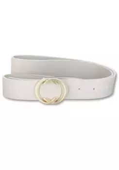 Ремень Silbergift с дизайнерской застежкой цвета матового золота, бежевый