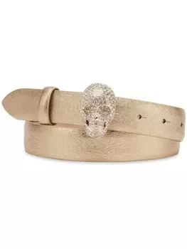 Ремень Skull с эффектом металлик Philipp Plein, золотой