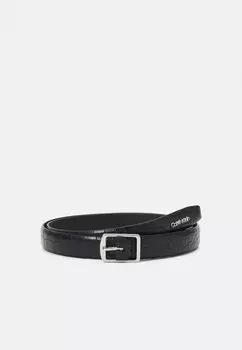 Ремень Slim Buckle Belt Croco Calvin Klein, черный