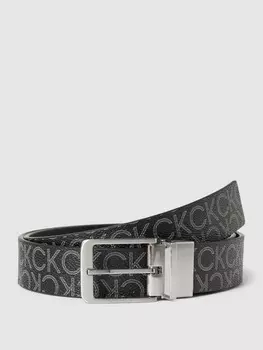 Ремень со сплошным узором Calvin Klein, черный