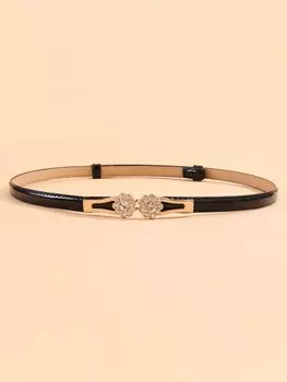 Ремень со стразами, черный