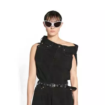 Ремень со стразами Le Cagole BALENCIAGA, черный