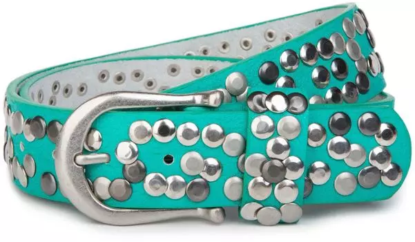 Ремень styleBREAKER Nieten, бирюзовый