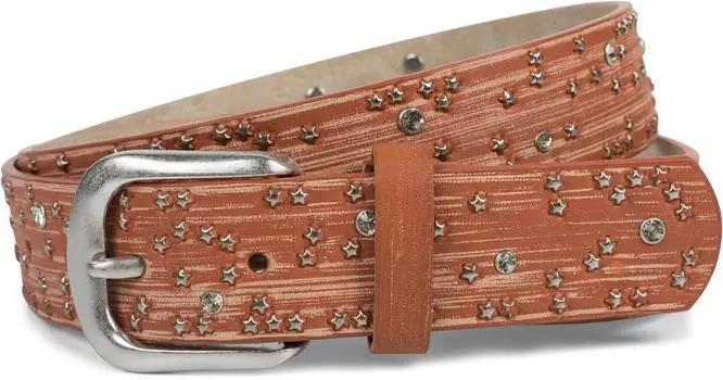 Ремень styleBREAKER Nieten, коньячный