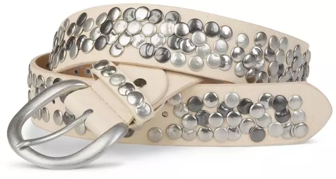 Ремень styleBREAKER Nieten, кремовый