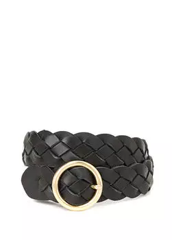 Ремень тканый женский из фактурной кожи Beymen Collection, черный