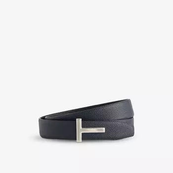 Ремень Tom Ford кожаный двусторонний, черный