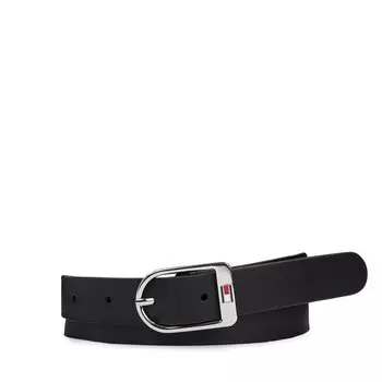 Ремень Tommy Hilfiger EssentialFlag Silver, черный