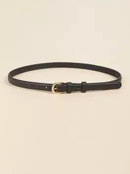 Ремень тонкий женский, черный