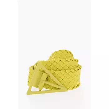 Ремень TRIANGLE плетеный резиновый 40 мм Bottega Veneta, Green