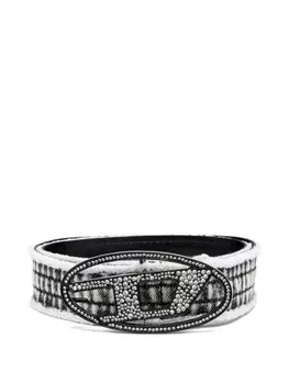 Ремень, украшенный стразами Diesel, черный