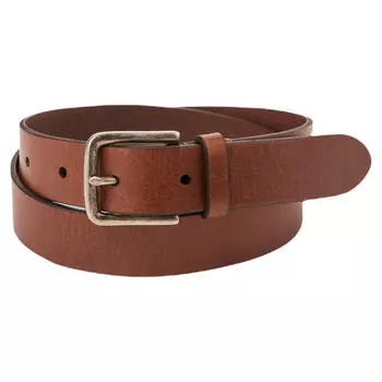 Ремень Uniqlo Italian Leather Vintage Narrow, коричневый