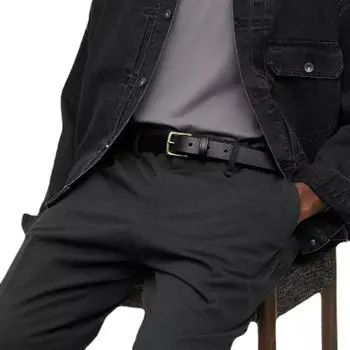 Ремень Uniqlo Italian Saddle Leather, черный