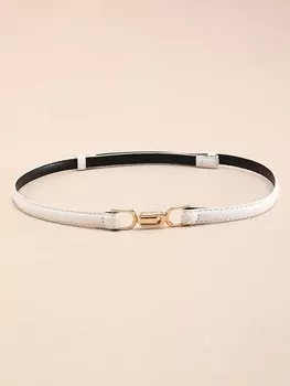 Ремень узкий женский, белый