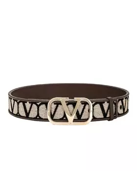 Ремень Valentino Garavani Sculpture Monogram, цвет Naturale, Nero, & Fondant