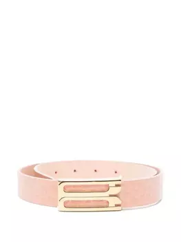 Ремень Victoria Beckham с тиснением под крокодила, розовый