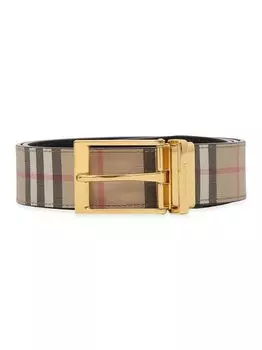 Ремень в клетку Louis Burberry, бежевый