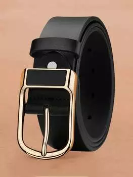 Ремень винтажный с пряжкой, черный