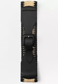 Ремень Zara Contrast Braided, черный