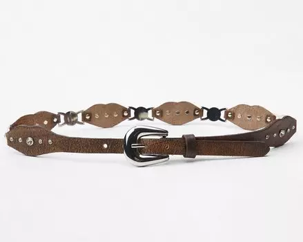 Ремень Zara Diamond With Rhinestones, коричневый