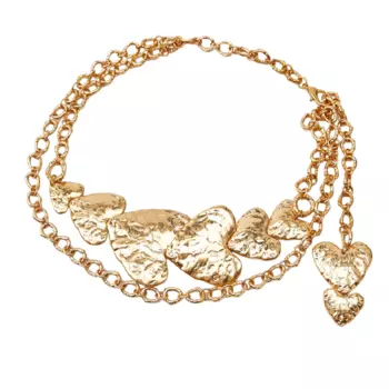 Ремень Zara Heart Chain, золотистый