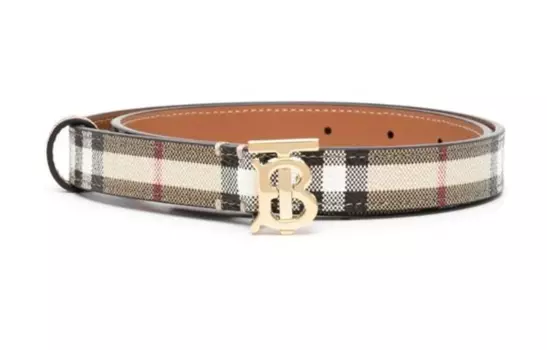 Ремень женский Burberry кожаный, бежевый / коричневый