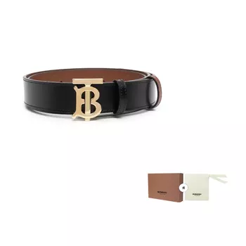 Ремень женский Burberry кожаный, черный