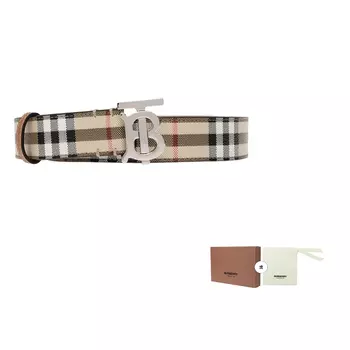 Ремень женский Burberry, серо-белый