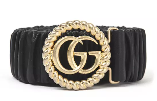 Ремень женский Gucci Leather с пряжкой, черный