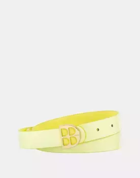 Ремень женский из лакированной кожи Dudu, жёлтый