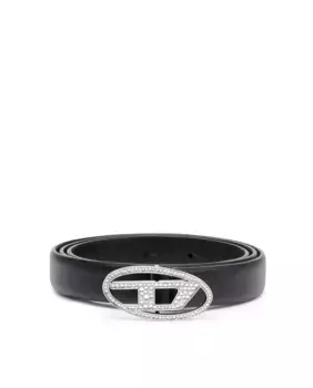 Ремень женский кожаный DIESEL, черный