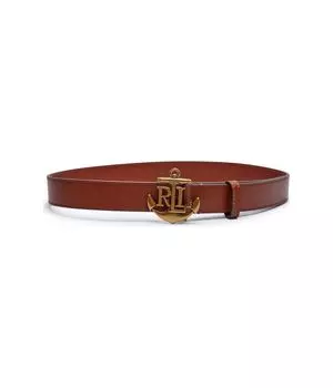 Ремень женский Lauren Ralph Lauren с якорем, коричневый