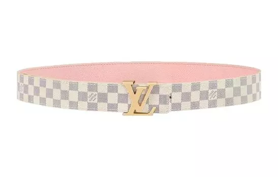 Ремень женский Louis Vuitton кожаный, бежевый / розовый
