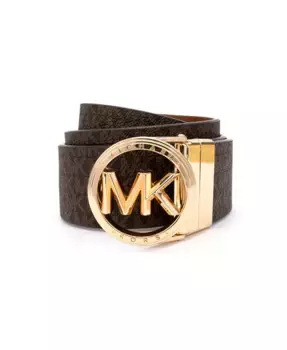 Ремень женский реверсивный с тисненым логотипом Micheal Kors Michael Kors, коричневый