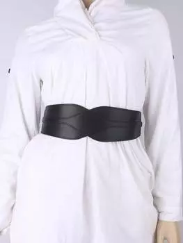 Ремень женский с кнопками, черный