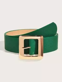 Ремень женский с квадратной пряжкой, зеленый