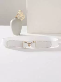 Ремень женский с пряжкой, белый