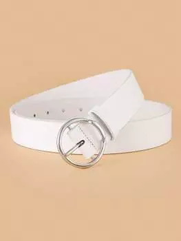 Ремень женский с пряжкой, белый