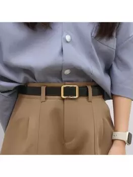 Ремень женский с пряжкой, черный