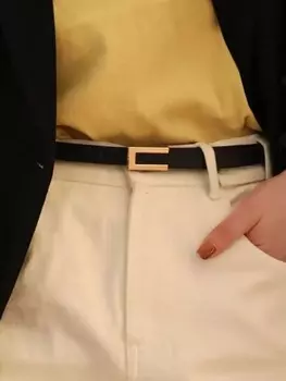 Ремень женский с пряжкой Geo, черный