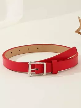 Ремень женский с пряжкой, красный