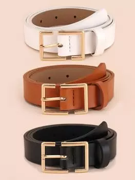 Ремень женский с пряжкой S-образной формы, 3 штуки