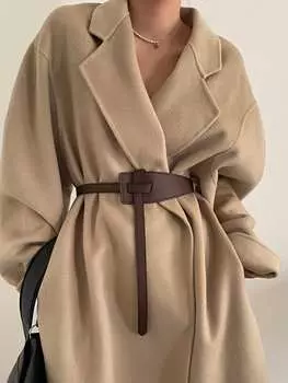 Ремень женский с тиснением, кофейный