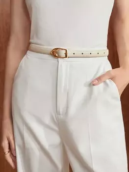 Ремень женский Shein BiZwear с пряжкой, белый