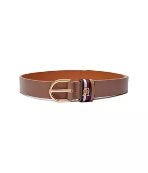 Ремень женский Tommy Hilfiger кожаный с логотипом, коричневый