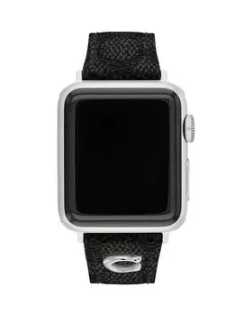 Ремешок для Apple Watch Black Signature Canvas, 38/40/41 мм COACH, черный